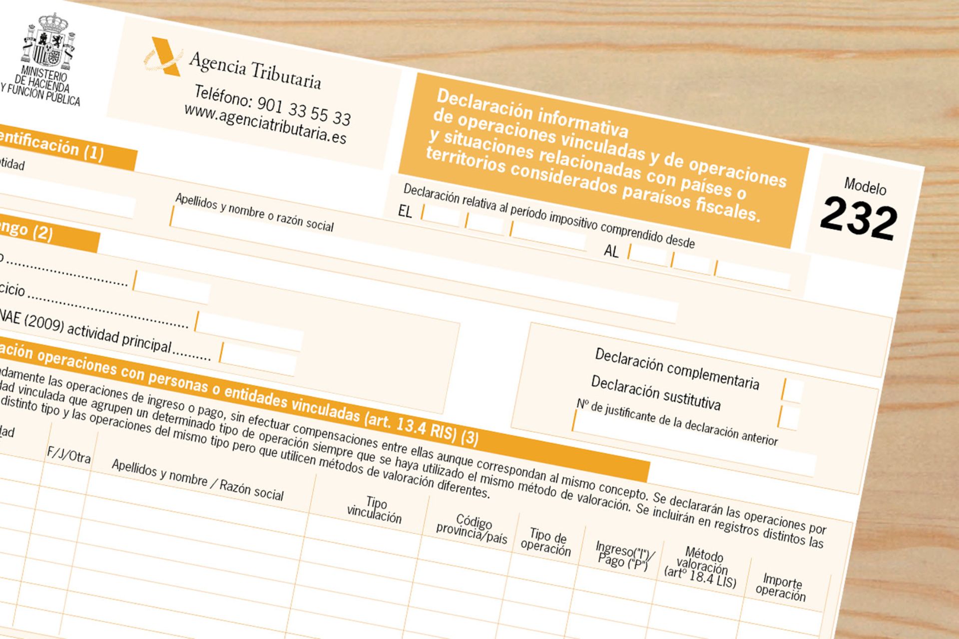 Modelo 232: qué es y cuándo se presenta