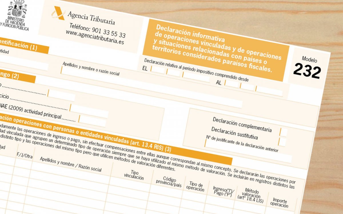 Modelo 232: qué es y cuándo se presenta